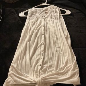 White Button Up tank top